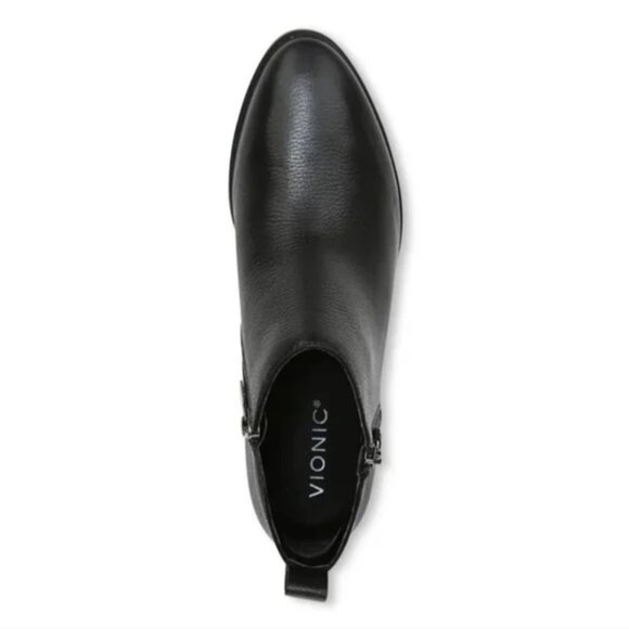 Vionic Cecily - Black Leather Ankle Booties NWOB - Picture 5 of 11